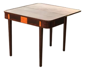 Antique English Hepplewhite Flame Mahogany Inlaid & Banded Game Table 19th C