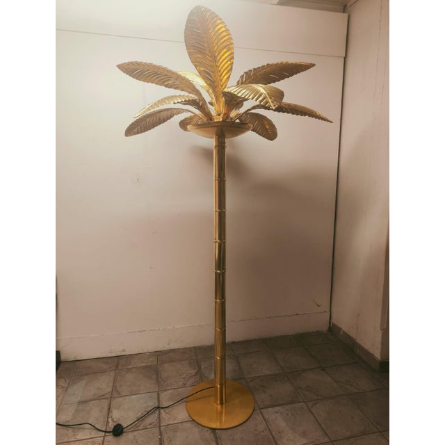 Vintage 12-Light Palm Floor Lamp in Brass, 1970s For Sale - Image 6 of 18