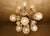 Large Sputnik pendant light featuring 25 spokes mounted on a black enameled core and glass shades. Dimensions 76 cm /...