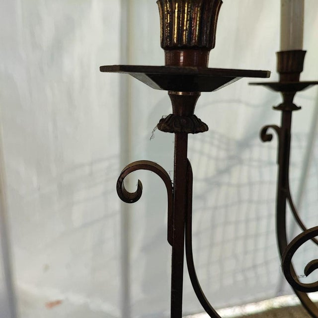 Art Deco Curved Metal Chandelier For Sale - Image 9 of 10