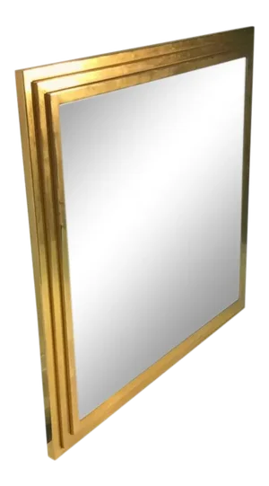 Modern Brass Finish Mirror Triple Tiered Design