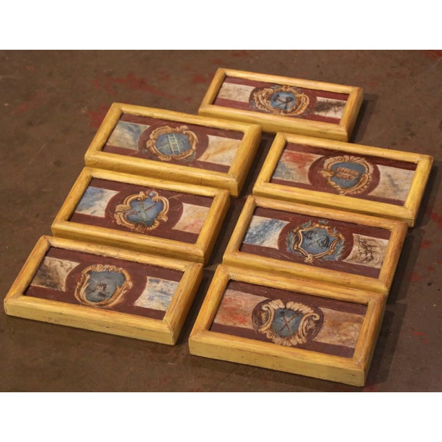 Decorate an office or a study with this colorful suite of antique wall decorations. Crafted in Italy circa 1870, each...