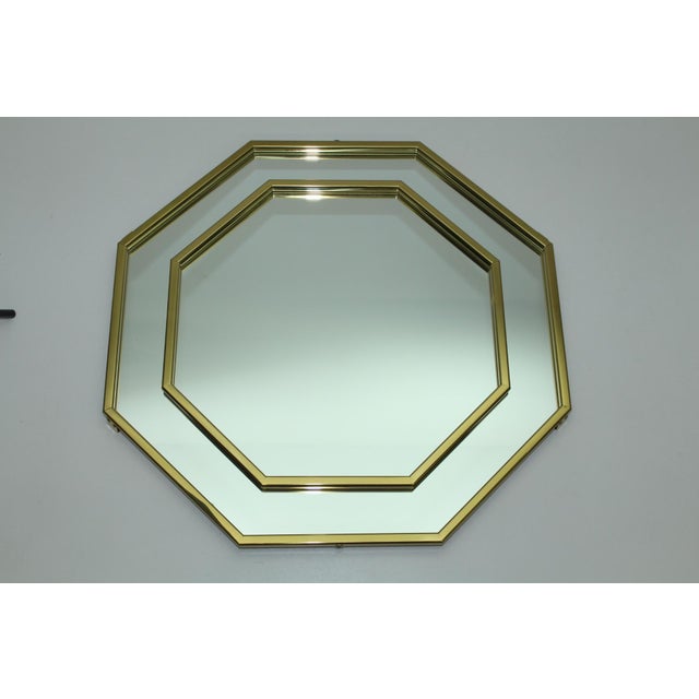 Frame of solid brass profile, product of the Viennese glass and mirror manufacturer Lachmayr, original from the 70/80s,...
