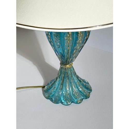 Gold Murano Glass Table Lamp from Barovier & Toso, 1960s For Sale - Image 8 of 10