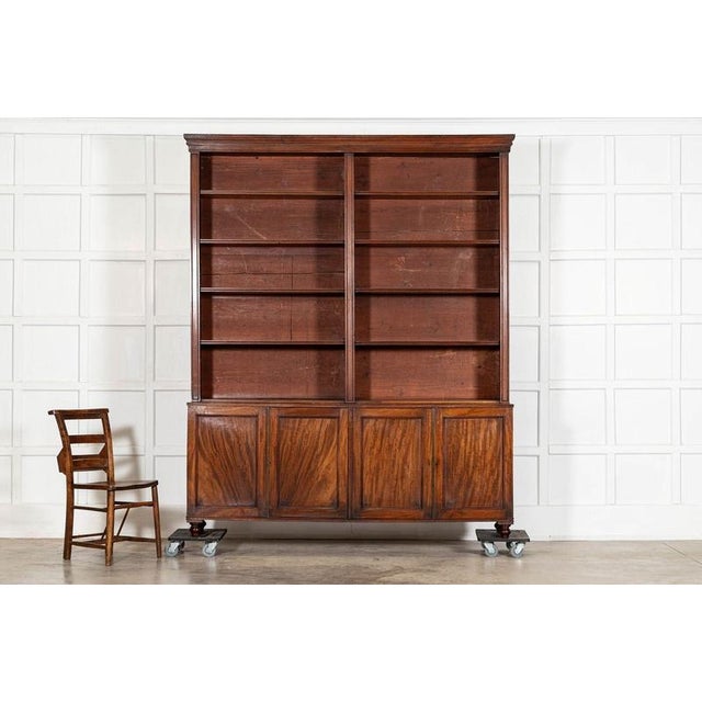 Large Antique English Mahogany Bookcase, 1870 For Sale - Image 4 of 18