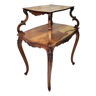 Late 19c French Country 2 Tier Tea Table For Sale
