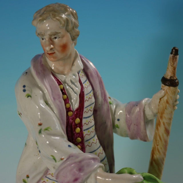Pair Ralph Wood Staffordshire Pearlware Figures Chaucer & Newton For Sale - Image 11 of 18