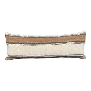 Turkish Hemp Pillow Cushion Natural Beige Brown Cushion Cover 14x40 For Sale