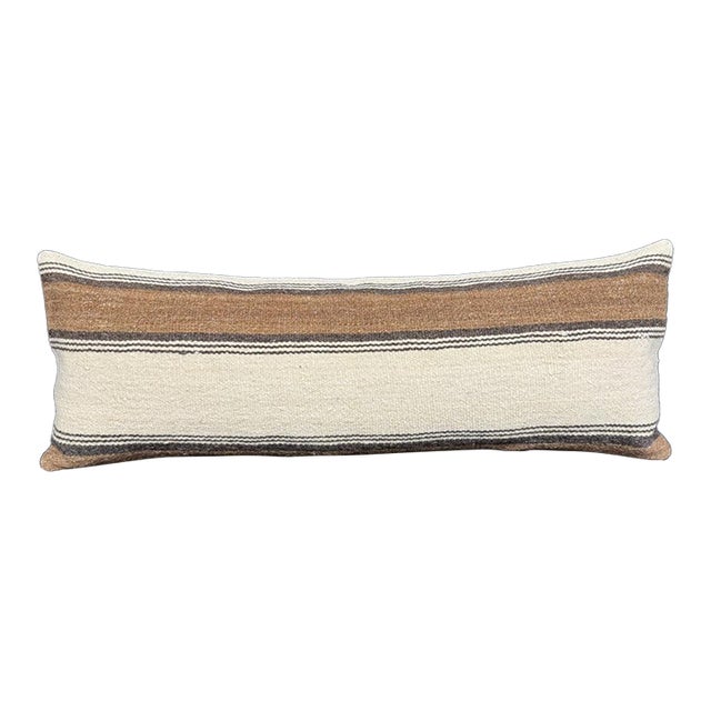 Turkish Hemp Pillow Cushion Natural Beige Brown Cushion Cover 14x40 For Sale