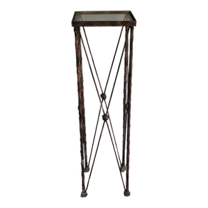 Tall Square Metal Twig Table