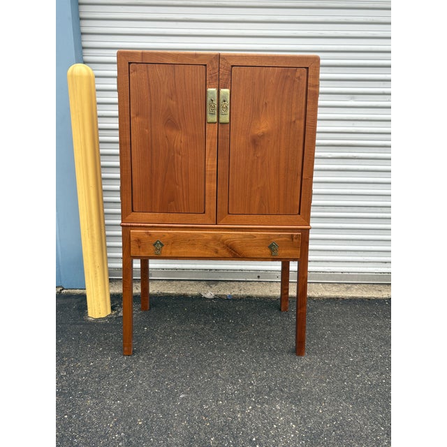 Brown Vintage Artisan Walnut Bar Cabinet For Sale - Image 8 of 12