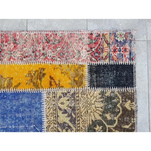 Blue Mid 20th Century Oushak Anatolian Hallway Runner For Sale - Image 8 of 10