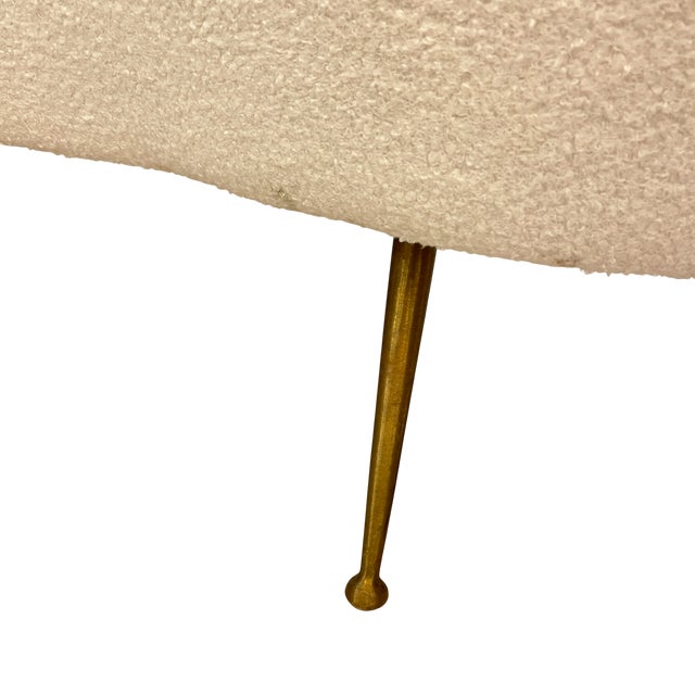 Italian White Kidney Ottoman For Sale - Image 6 of 9