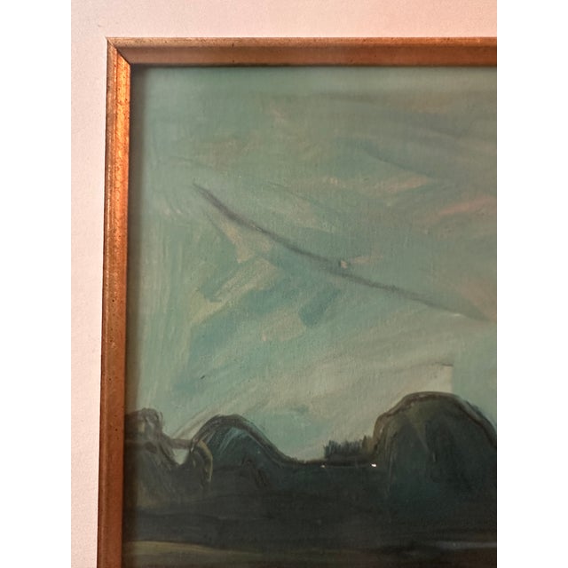American Landscape Painting in the Manner of Albert York (1928-2009) Signed For Sale - Image 4 of 12