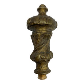 Antique French Gilt Bronze Flambeau Lamp Finial 19th Century With Adapter For Sale