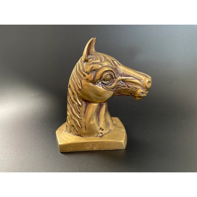 Vintage Brass Horse Head Bust Paperweight - Sculpture For Sale - Image 4 of 13