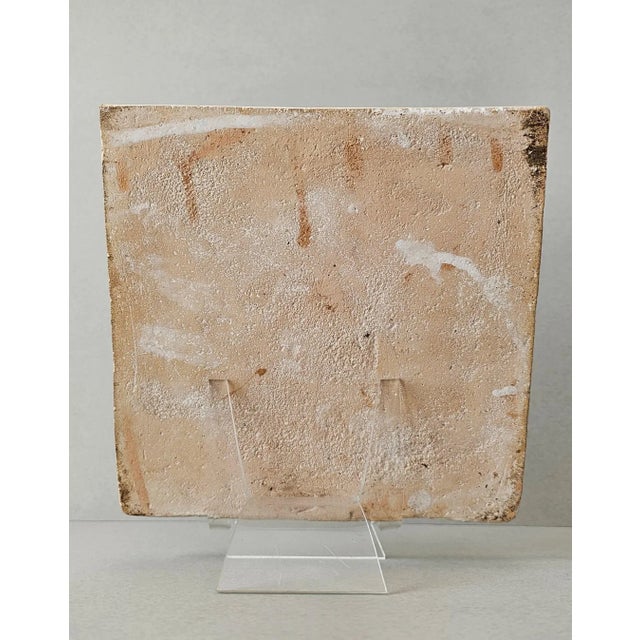 Antique Indo-Persian Qajar Dynasty Ceramic Architectural Wall Tile For Sale - Image 10 of 11