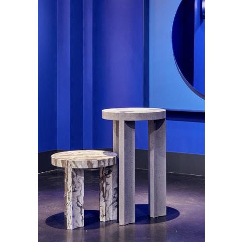 Wood Bamboo and Marble Carrara Side Table Inlay by Reda Amalou Design For Sale - Image 7 of 8