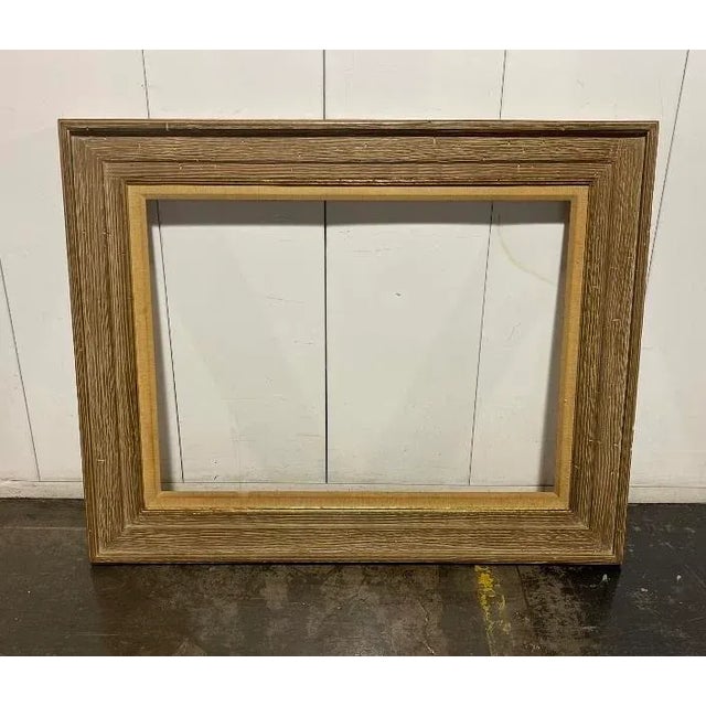 Brown Vintage Wood Frame With Gold Leaf Edge Detail For Sale - Image 8 of 8