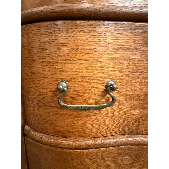 Antique Victorian Oak Bedroom Dresser W/ Serpentine Style Front For Sale - Image 10 of 10