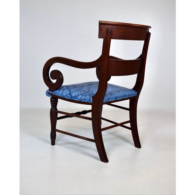 Wood English Regency Style Mahogany Scroll Armchair For Sale - Image 7 of 12