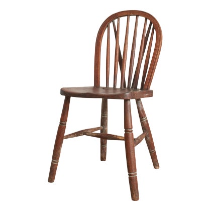 Antique Windsor Stick and Hoop Back Kitchen Chair For Sale