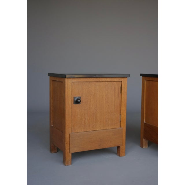 Art Deco Oak Bedside Cabinets by Henk Wouda for Pander & Zn., 1920s, Set of 2 For Sale - Image 9 of 18