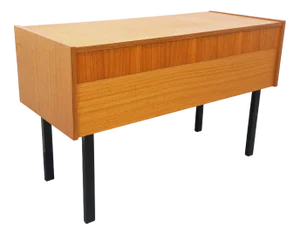 Storage Unit / Chest on Vintage Legs in Teak and Black Metal, 1960s