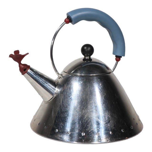 Vintage Michael Graves for Alessi Memphis School Metal Teapot C 1980's For Sale