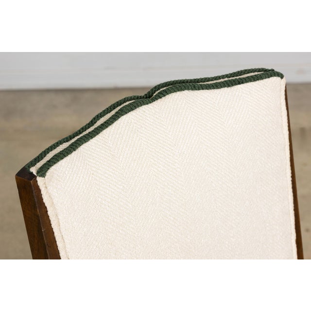 Set of Six 1930s French Art Deco Mustache Back Walnut Dining Chairs For Sale - Image 11 of 18