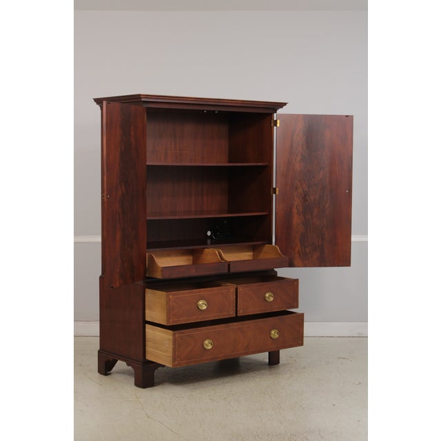 Baker Furniture Company Baker Historic Charleston Inlaid Mahogany Bedroom Armoire For Sale - Image 4 of 15