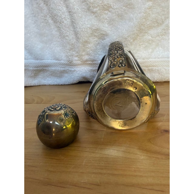 Transparent 1930's Art Deco Sterling Silver Beautifully Etched Decanter For Sale - Image 8 of 8