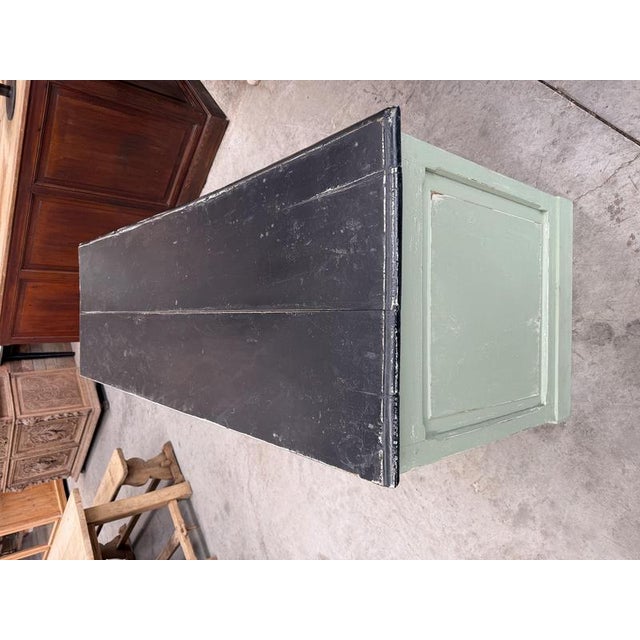 Sage Green and Black Wooden Retail Counter For Sale - Image 13 of 17