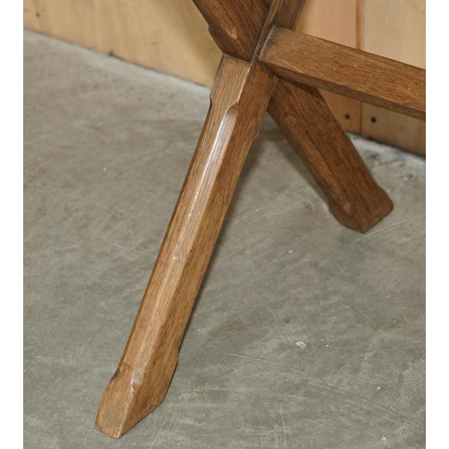 Antique Victorian Oak X Frame Dining Table with Marble Top, 1870s For Sale - Image 3 of 18