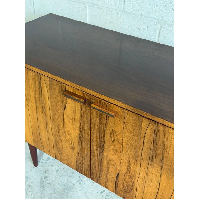 Wood Danish Rosewood Sideboard Credenza Storage Unit With Hinged Doors Denmark 1960s For Sale - Image 7 of 10