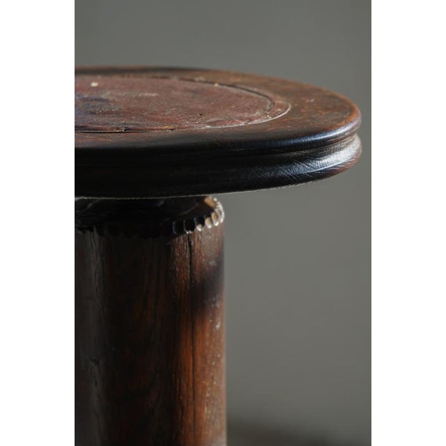 Danish Art Nouveau Adjustable Stool in Carved Wood, 1920s For Sale - Image 18 of 18