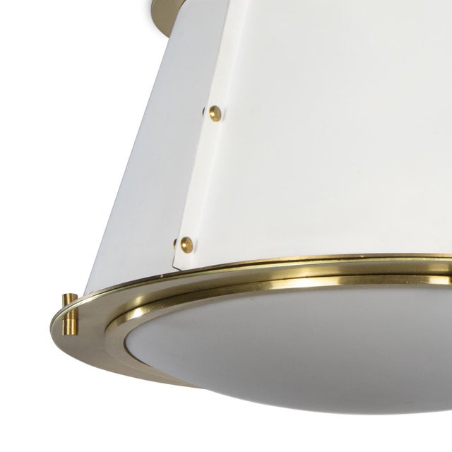 Modern Regina Andrew French Maid Flush Mount, White and Natural Brass For Sale - Image 3 of 7