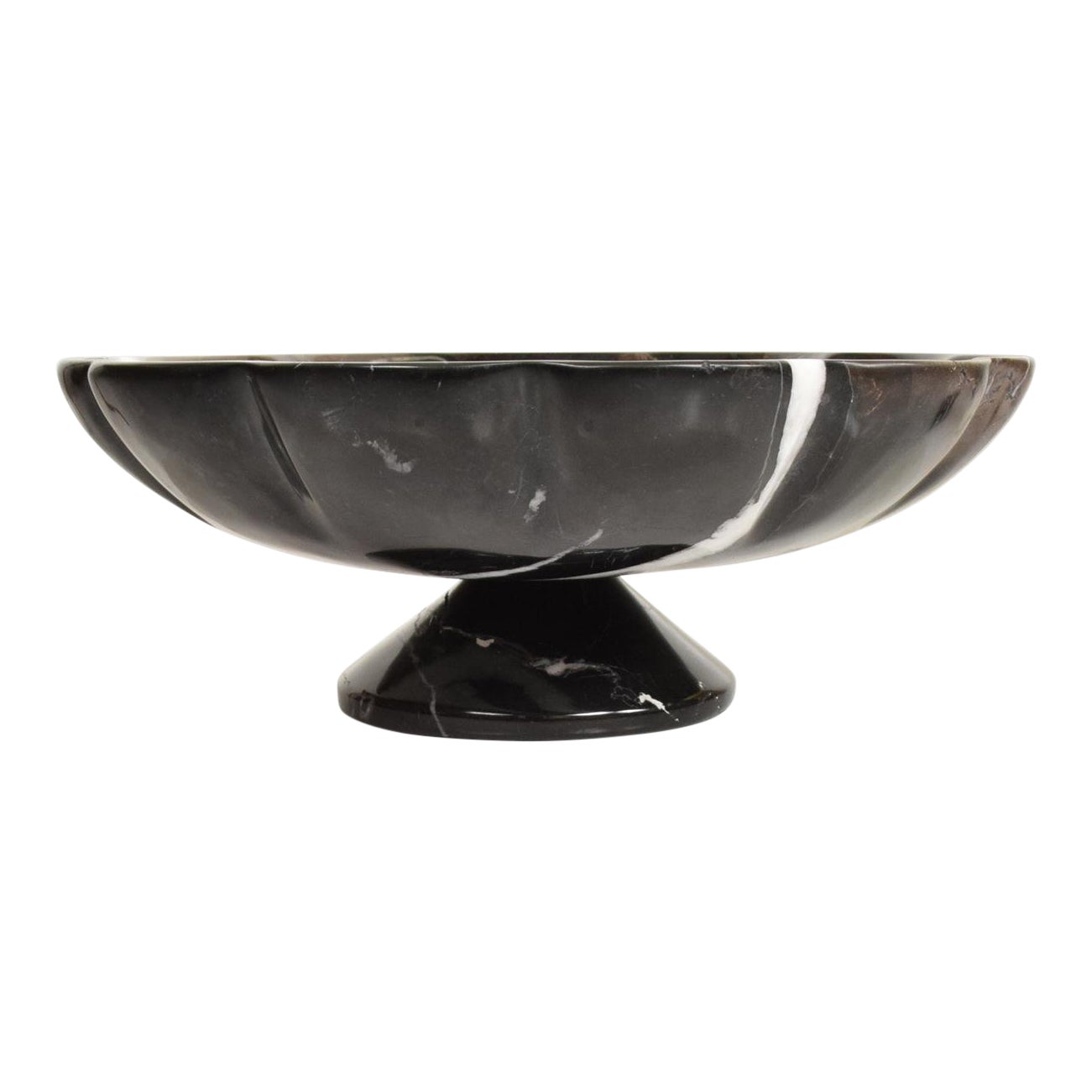 MidCentury Modern Decorative Italian Black Marble Fruit Bowl After
