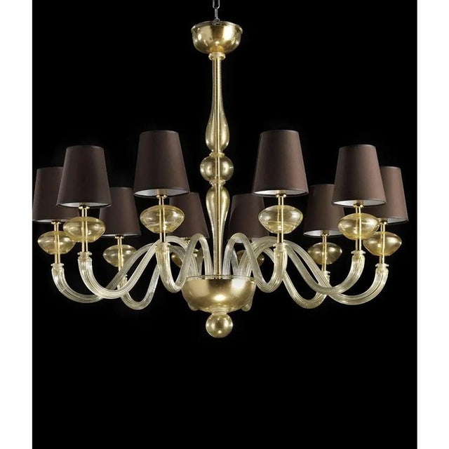 Early 21st Century Gold Murano Glass Chandelier by Simoeng For Sale - Image 5 of 8