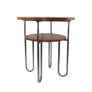 Bauhaus Style Steel Tube Table with Trumpet Legs, 1940s For Sale