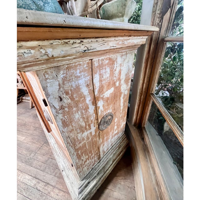 Late 18th Century Italian Wooden Cabinet With Travertine Top For Sale - Image 4 of 8