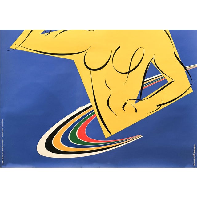 Illustration 1992 Barcelona Olympic Poster, Yellow Woman - Ricard Badia For Sale - Image 3 of 3
