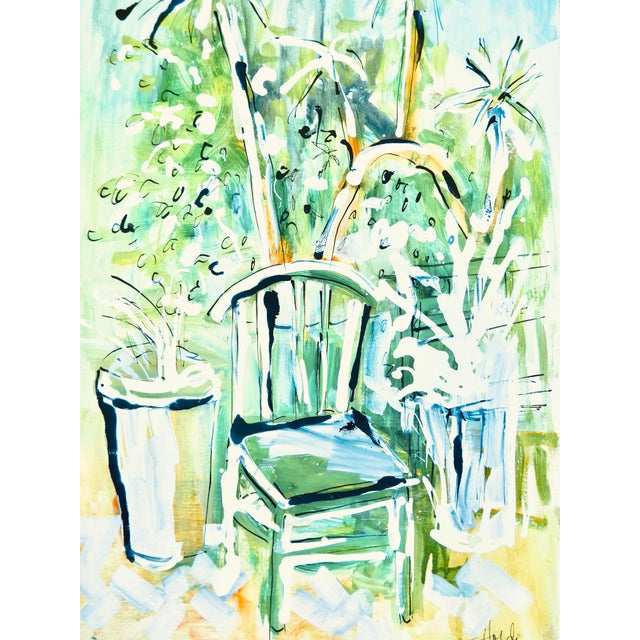 Contemporary Green Garden Painting Chairish