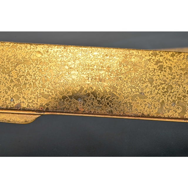 Tiffany Studios New York American Indian Bronze Doré Blotter Ends With Leather Desk Blotter For Sale - Image 9 of 10
