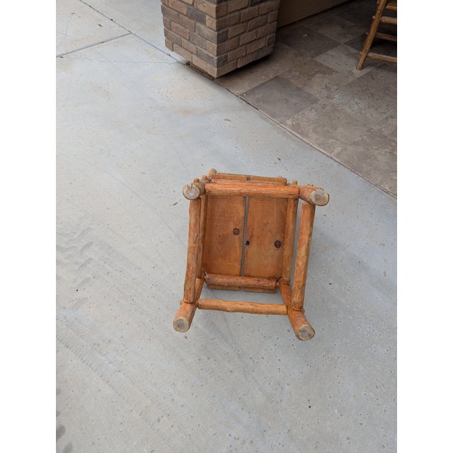 Four (4) Hand Crafted Solid Rustic Log Cabin Chairs For Sale - Image 13 of 16