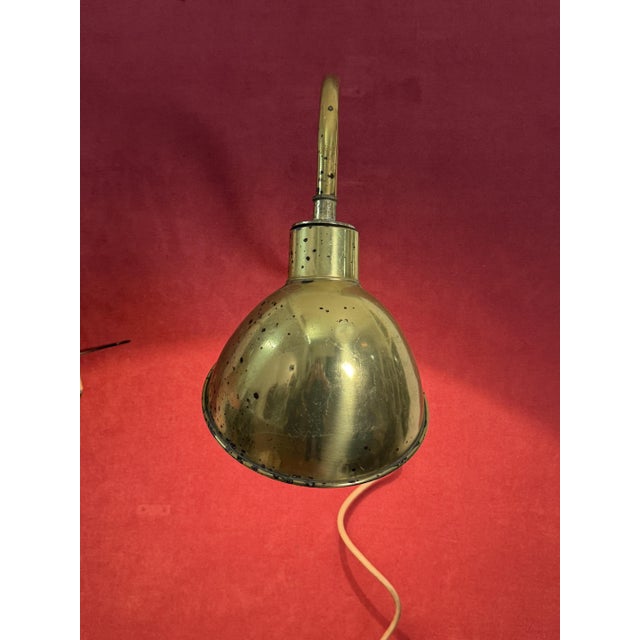 Gold Large Industrial Wall Lamps with Adjustable Parabola Arm in Brass, 1950s, Set of 2 For Sale - Image 8 of 18