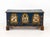 American Polychrome Painted Wood Blanket Chest, circa 1800, with American sigil, soldier and equestrian vignettes to the...