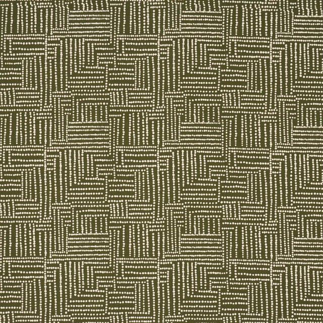 SAMPLE - Schumacher X Johanna Ortiz Coco Hand Screen Print Fabric In Palm Tree Green For Sale
