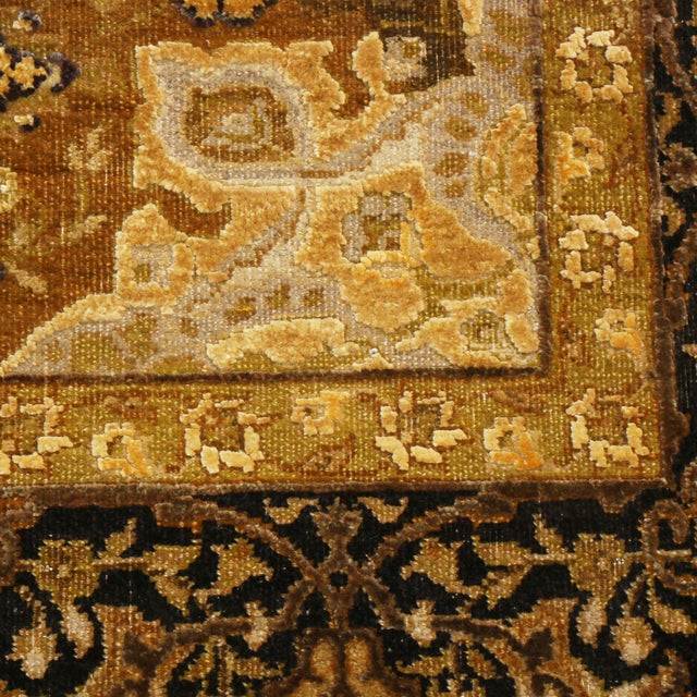 Rug & Kilim's 17th Century, Inspired Black and Gold Wool and Silk Rug For Sale In New York - Image 6 of 7