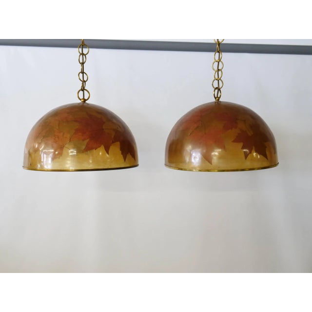 Italian Resin Design Hanging Lamps Leaves, 1980s, Set of 2 For Sale - Image 12 of 18
